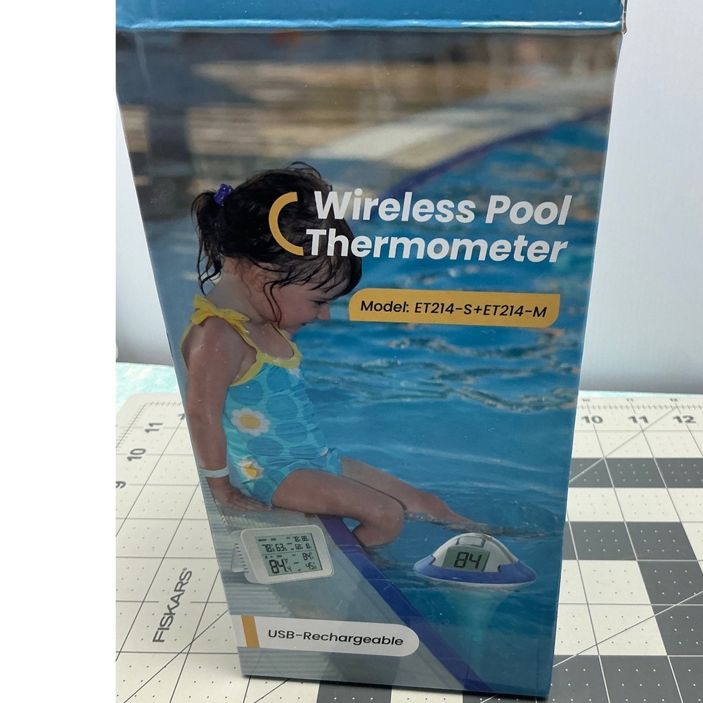 Baldr Wireless Pool Thermometer Rechargeable ET214-S ET214-M 300ft Range Blue